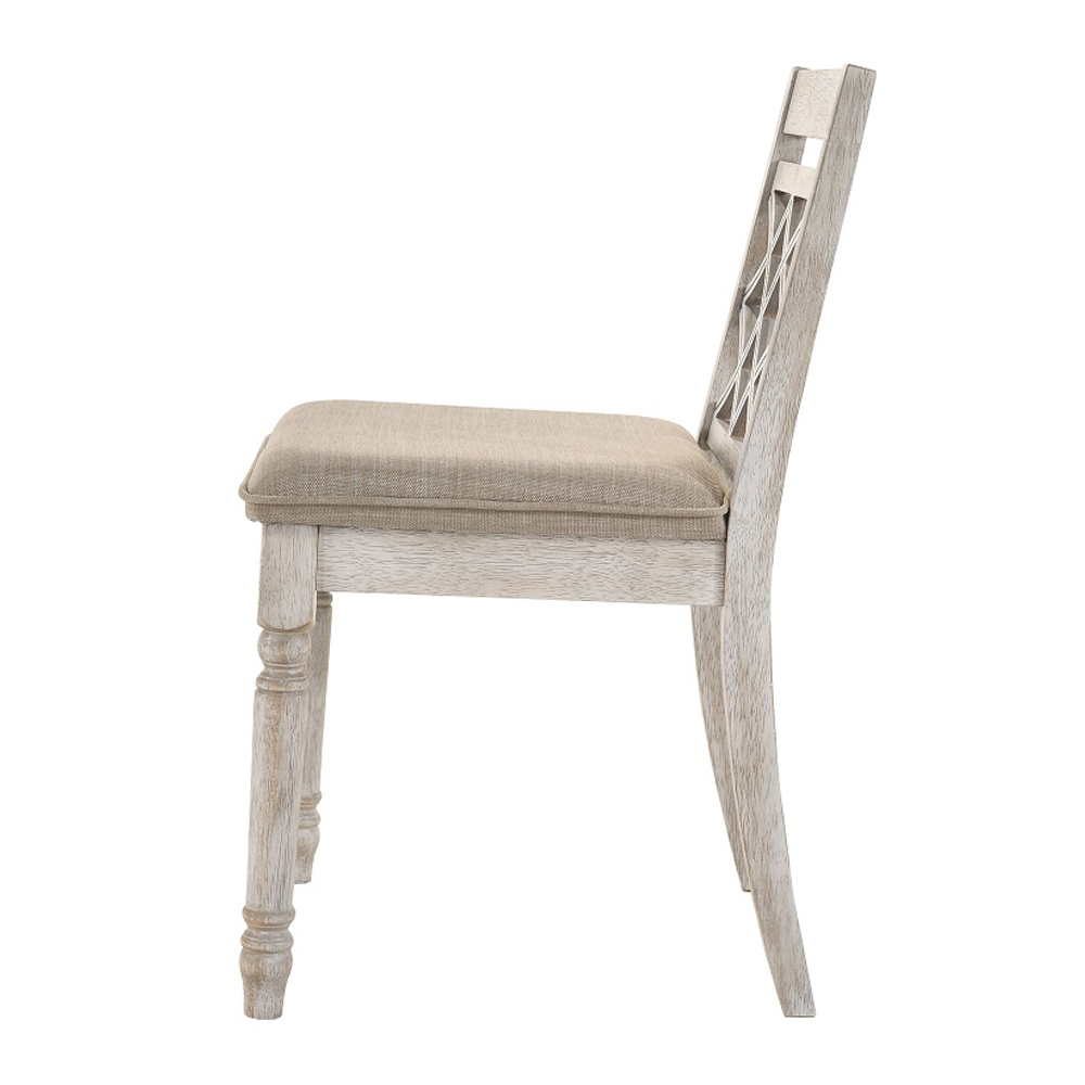 ACME - Cillin Side Chair (Set of 2) in Walnut/Antique White