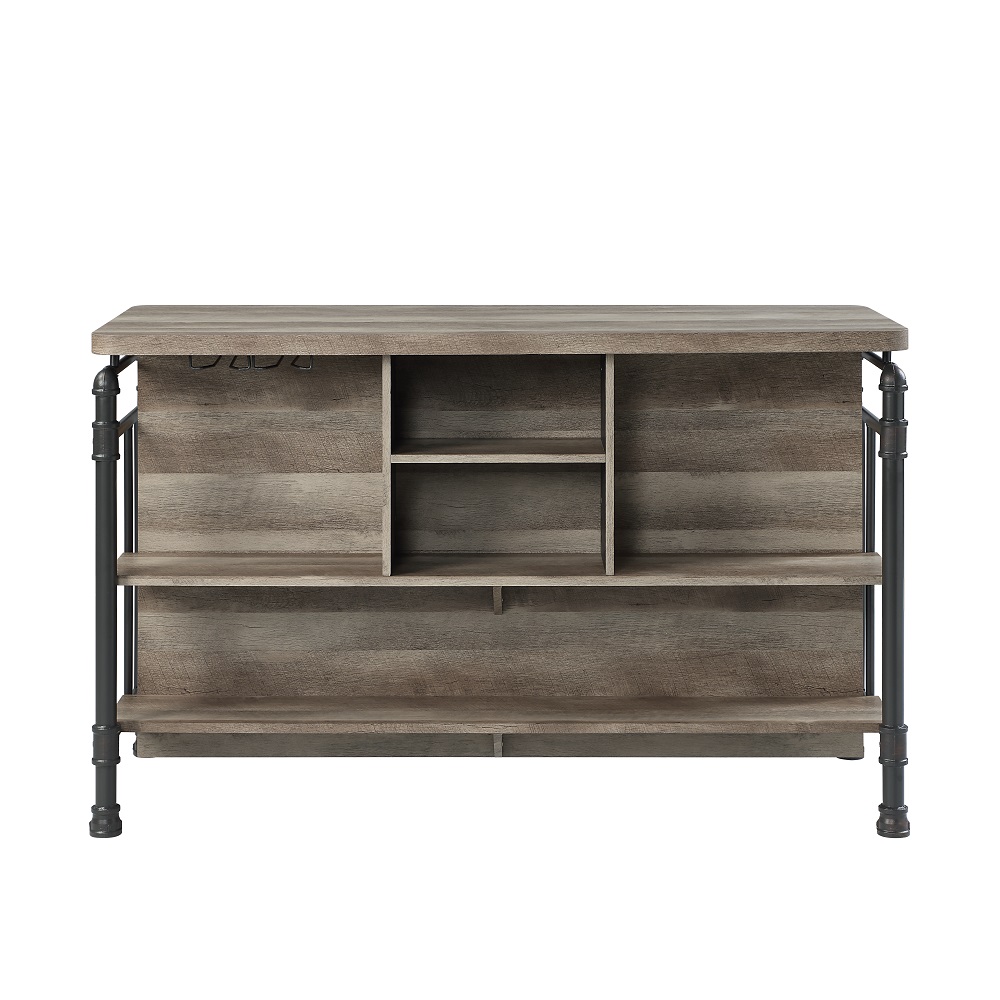 ACME - Edina Counter Height Table in Antique Oak/Sandy Gray