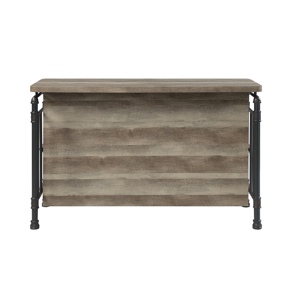 ACME - Edina Counter Height Table in Antique Oak/Sandy Gray