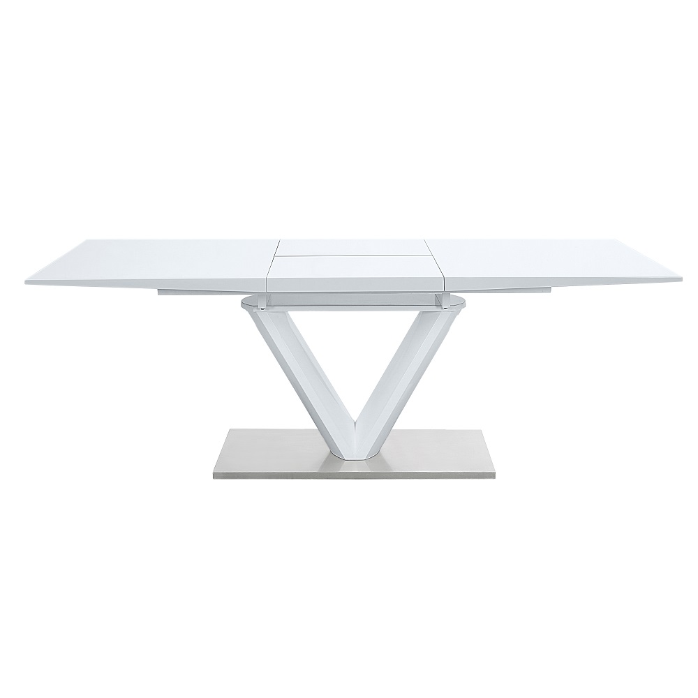 ACME - Gallegos Dining Table with Leaf in White High Gloss