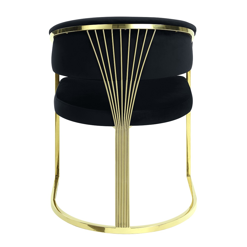 ACME - Fallon Side Chair in Black Velvet/Mirrored Gold