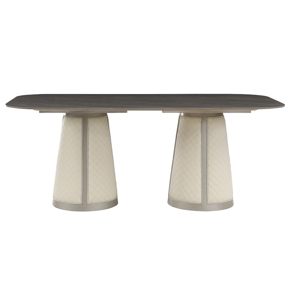 ACME - Kasa Dining Table in Sintered Stone Top/Champagne