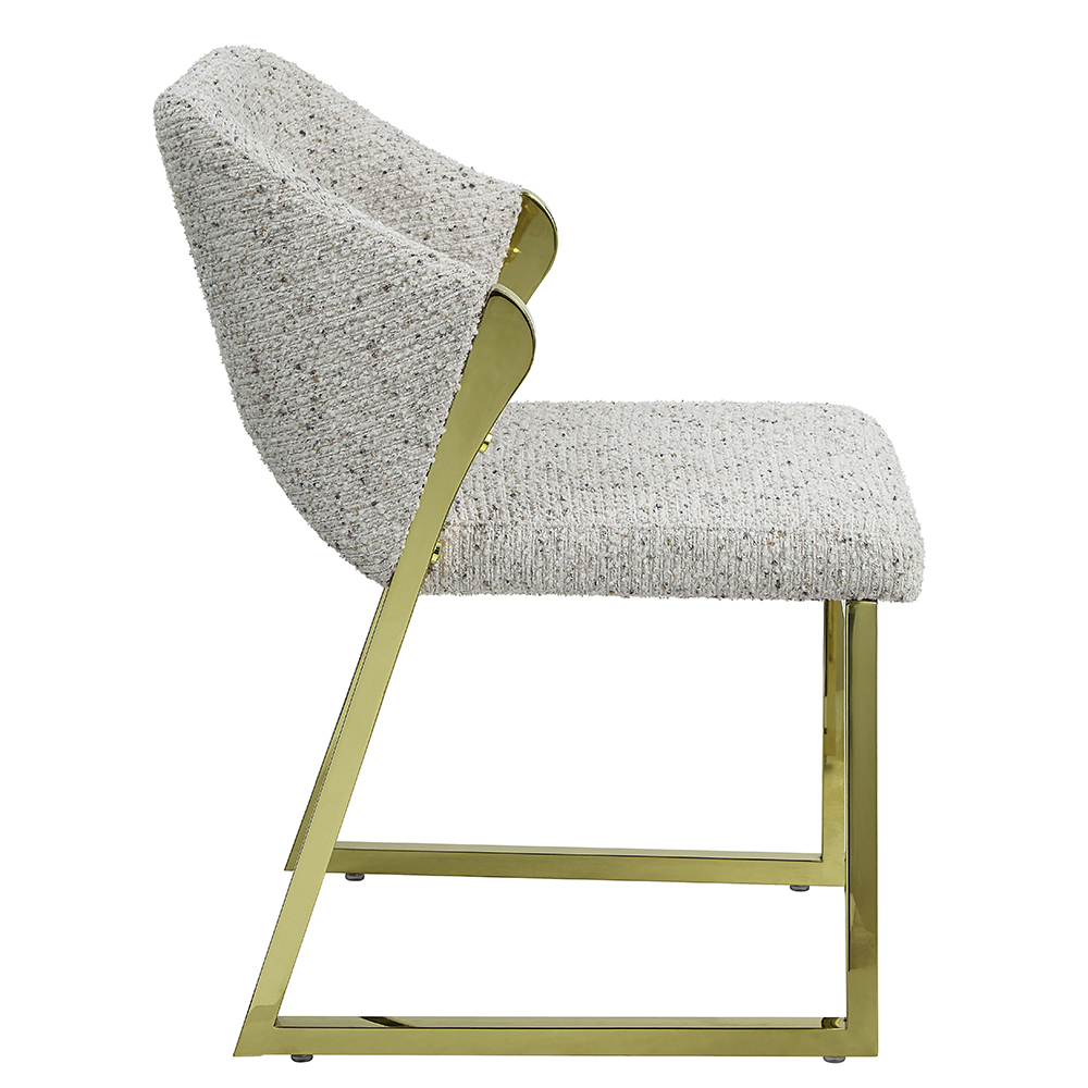 ACME Galdesa Side Chair - Teddy Sherpa/Mirrored Gold