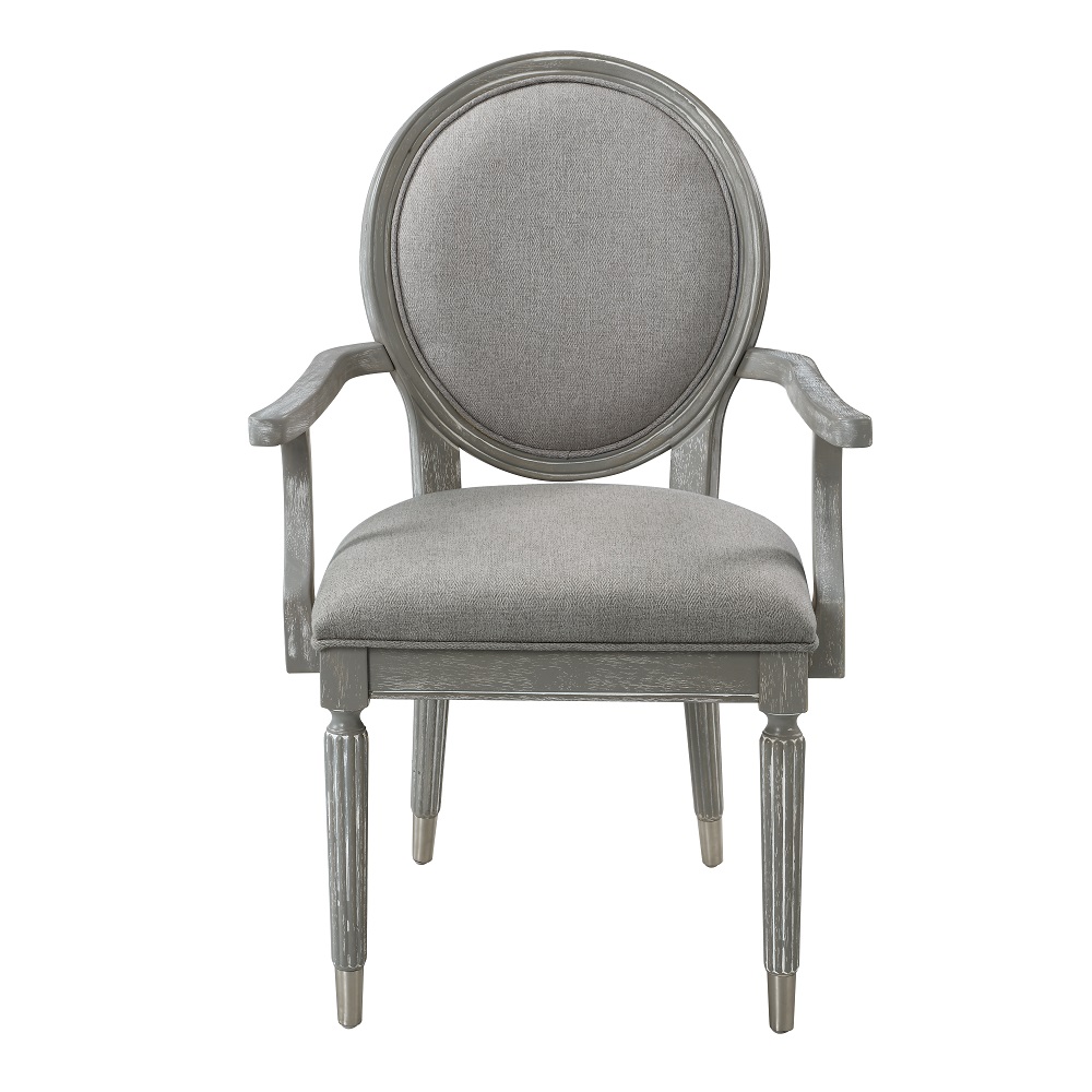 ACME - Adalynn Arm Chair (Set of 2) in Weathered Gray Oak