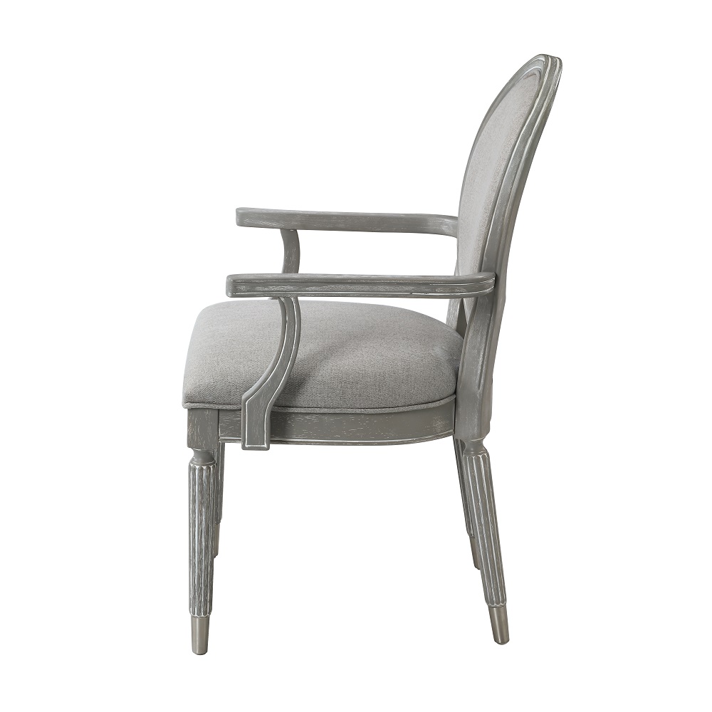 ACME - Adalynn Arm Chair (Set of 2) in Weathered Gray Oak