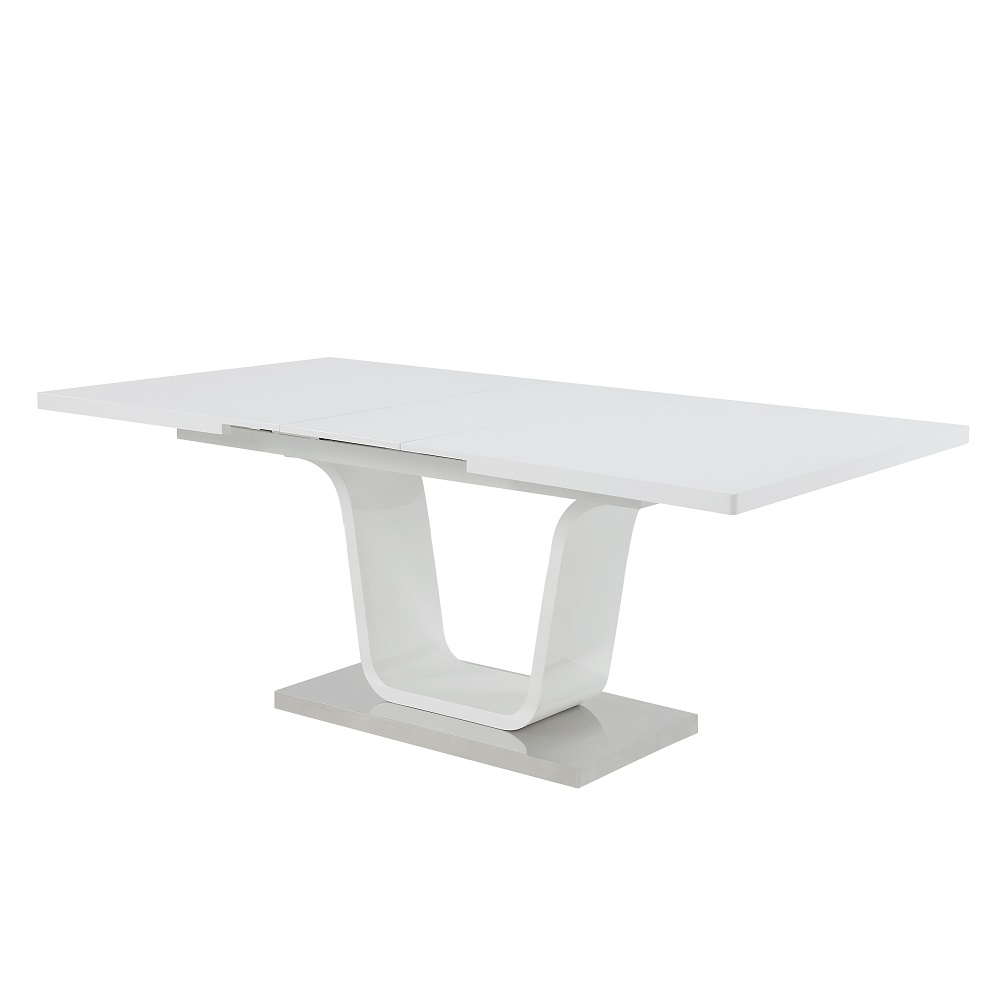 ACME - Kamaile Dining Table with Leaf in White High Gloss