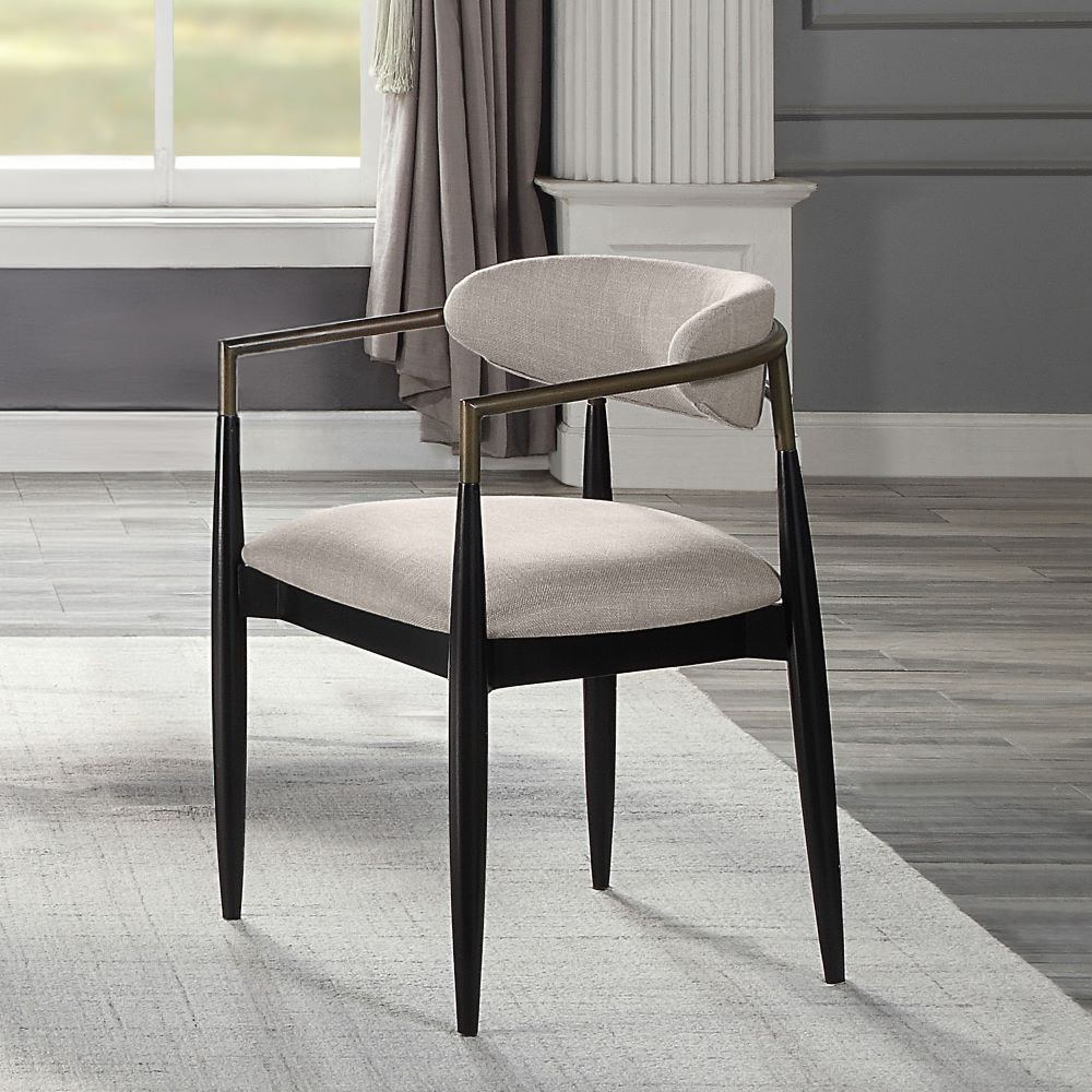 ACME Jaramillo Side Chair (Set of 2) - Beige Black