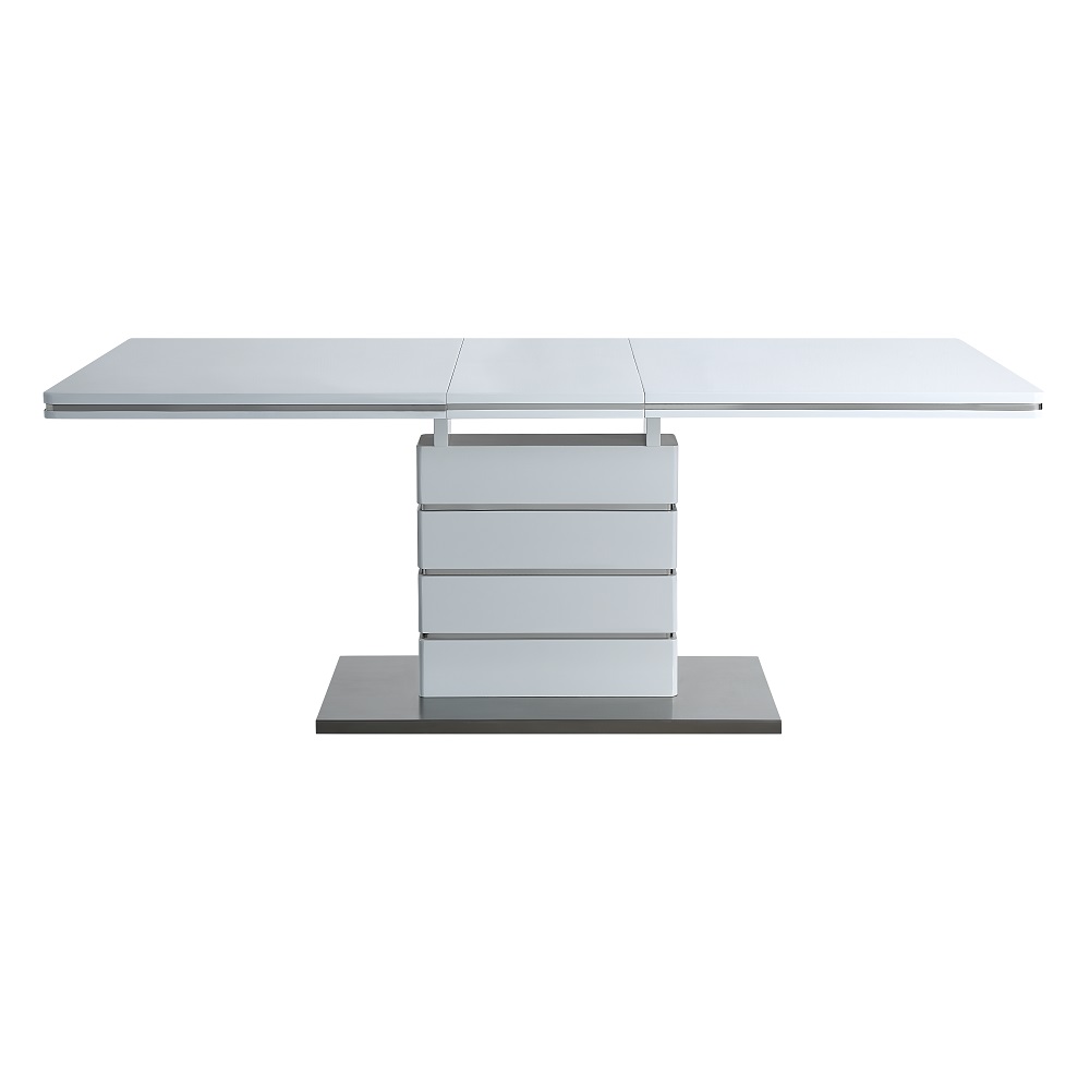 ACME - Kameryn Dining Table with Leaf in White High Gloss