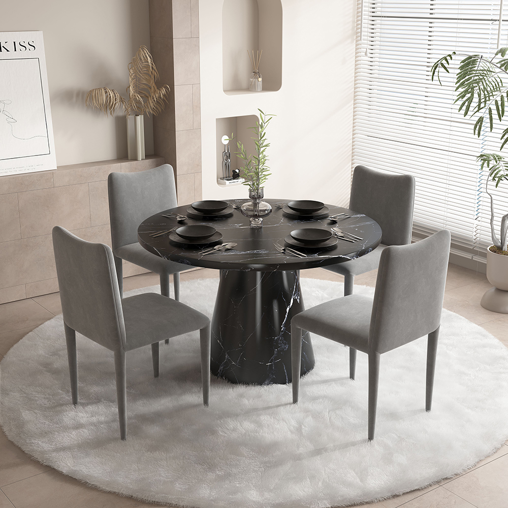 ACME - Hollis Dining Table with Engineered Stone Top in Engineered Stone