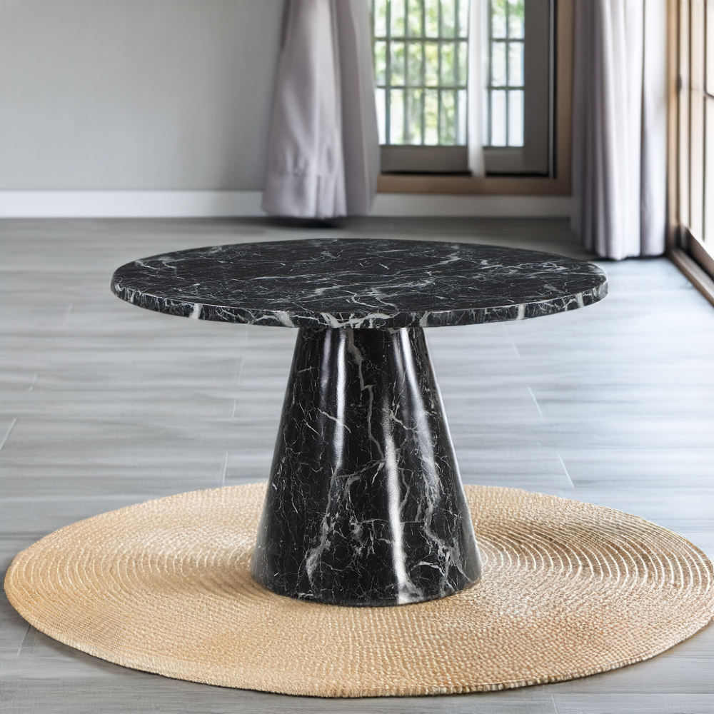 ACME - Hollis Dining Table with Engineered Stone Top in Engineered Stone