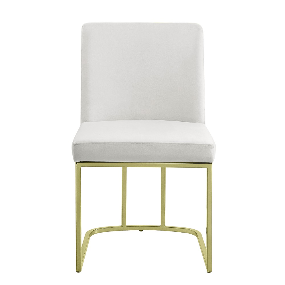 ACME - Zazie Side Chair (Set of 2) in White Velvet/Gold