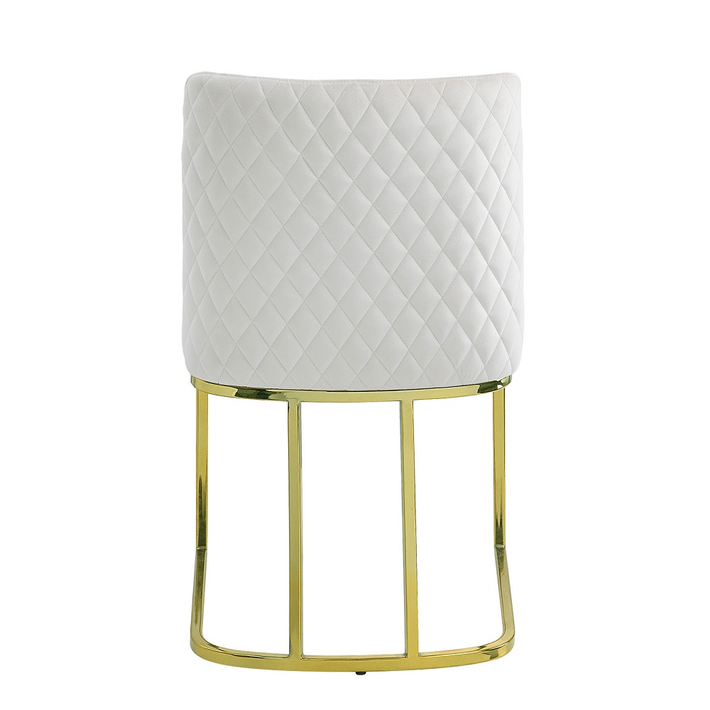 ACME - Zazie Side Chair (Set of 2) in White Velvet/Gold