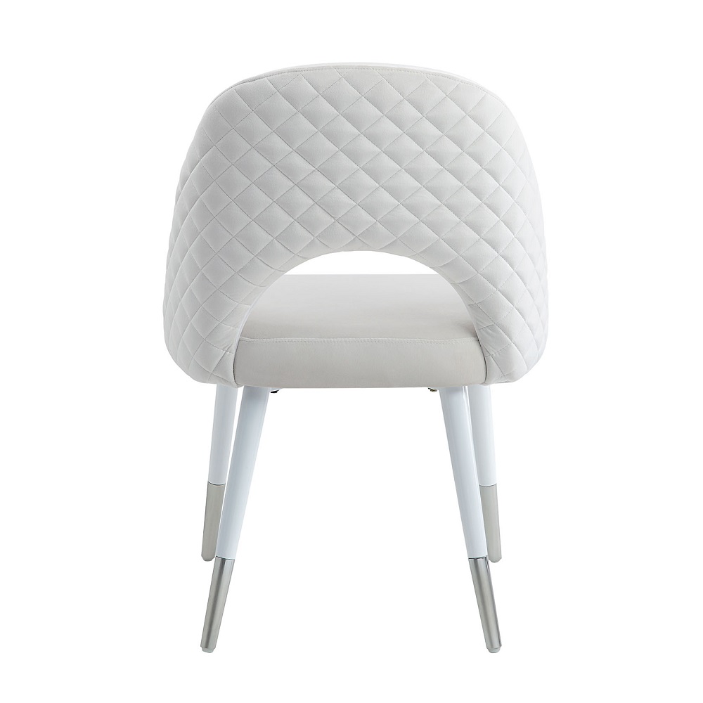 ACME - Zemirah Side Chair (Set of 2) in White Velvet/White Gloss