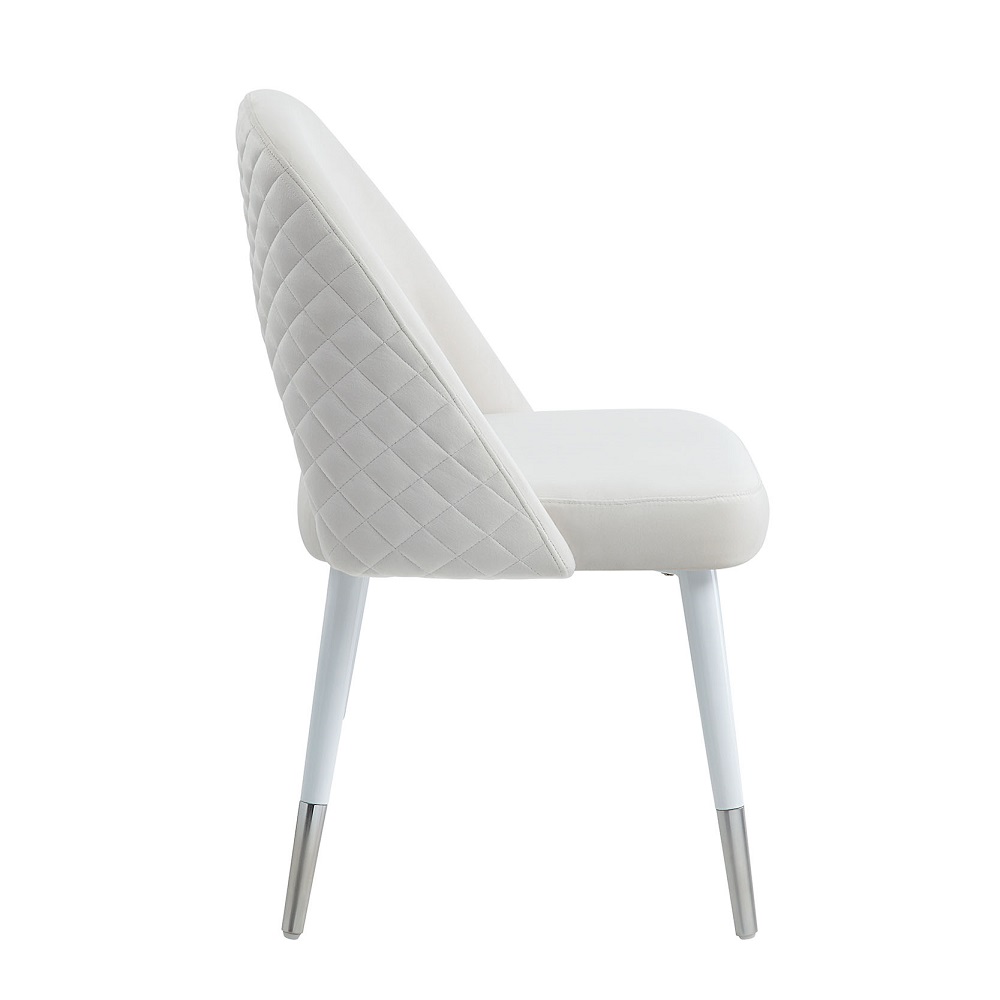 ACME - Zemirah Side Chair (Set of 2) in White Velvet/White Gloss