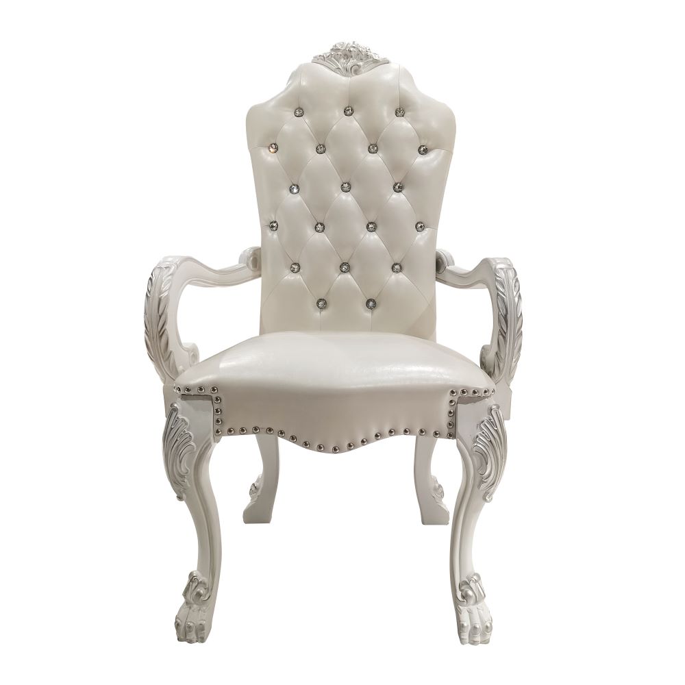 ACME - Dresden Arm Chair (Set of 2) in Synthetic/Bone White (DN02243)