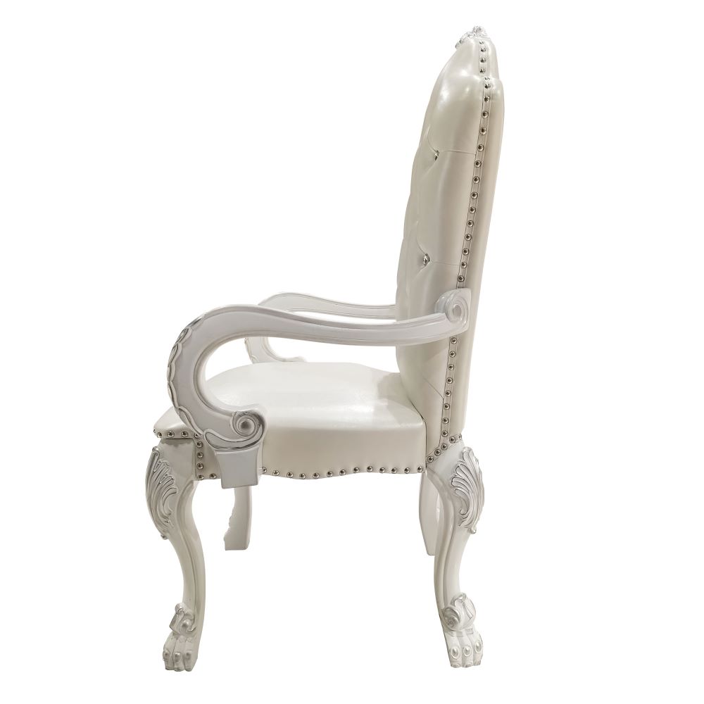 ACME - Dresden Arm Chair (Set of 2) in Synthetic/Bone White (DN02243)