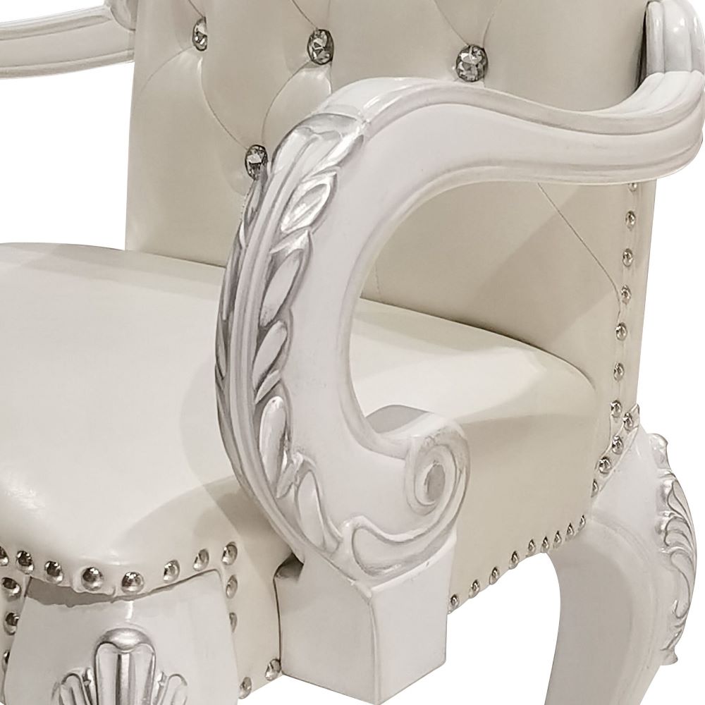 ACME - Dresden Arm Chair (Set of 2) in Synthetic/Bone White (DN02243)