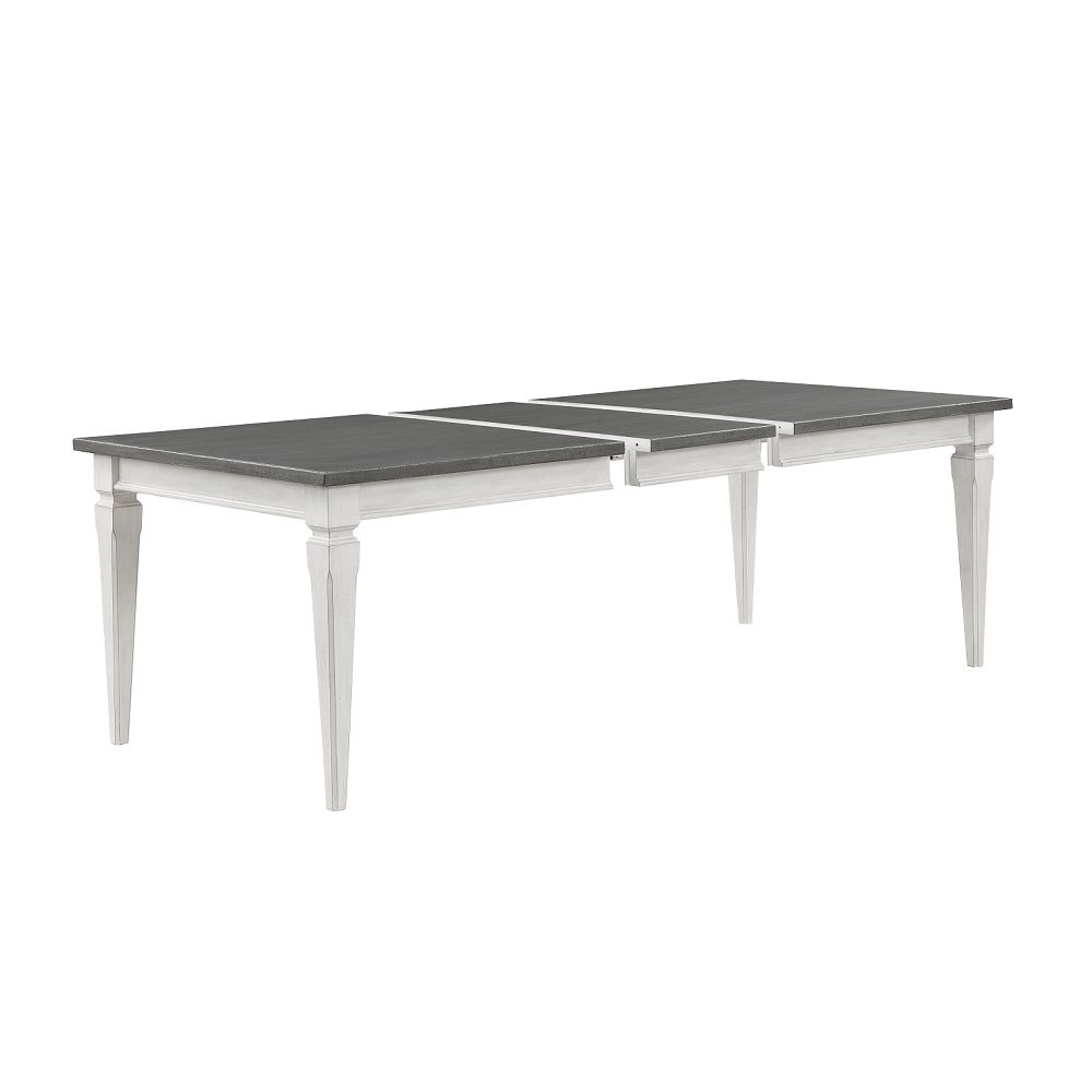 ACME - Katia Dining Table with Leaf in Rustic Gray/Weathered White