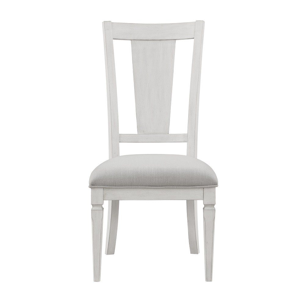 ACME - Katia Side Chair (Set of 2) in Light Gray Linen/Weathered White