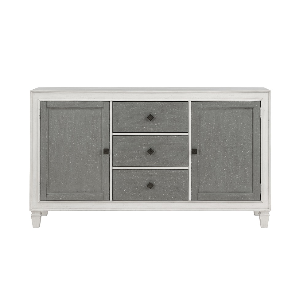 ACME - Katia Server in Rustic Gray/Weathered White