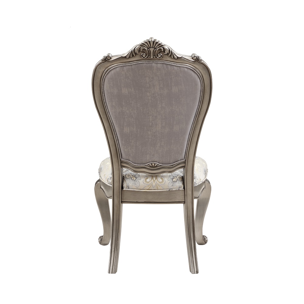 ACME - Ariadne Side Chair (Set of 2) in Velvet/Antique Platinum