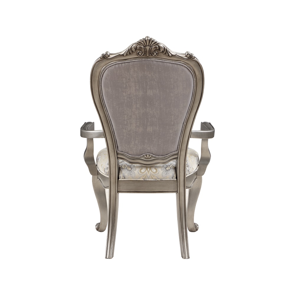 ACME - Ariadne Arm Chair (Set of 2) in Velvet/Antique Platinum