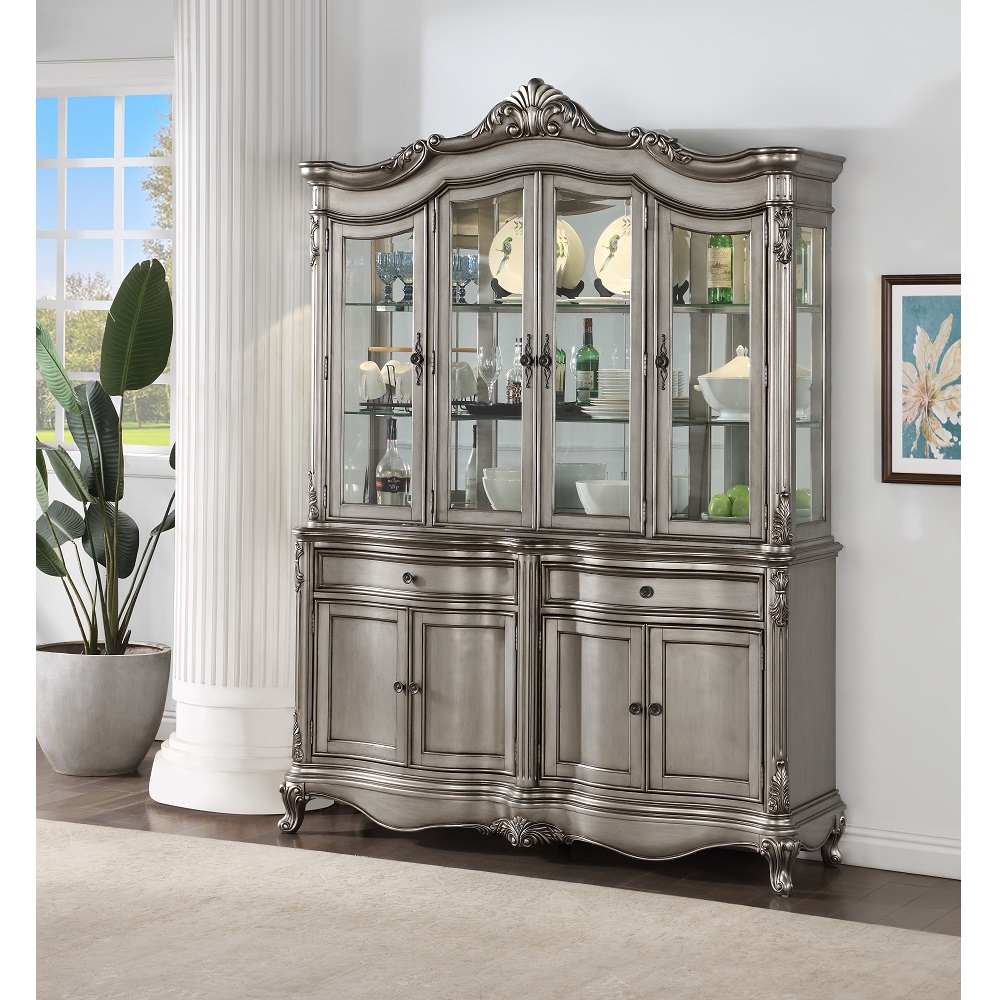 ACME - Ariadne Hutch & Buffet in Antique Platinum