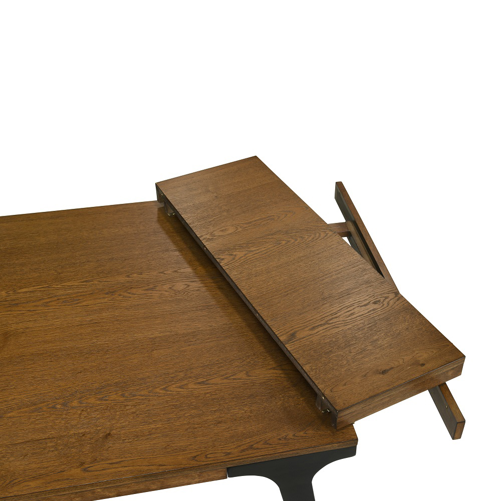 ACME - Hillary Dining Table with 2 Leaves in Walnut/Black