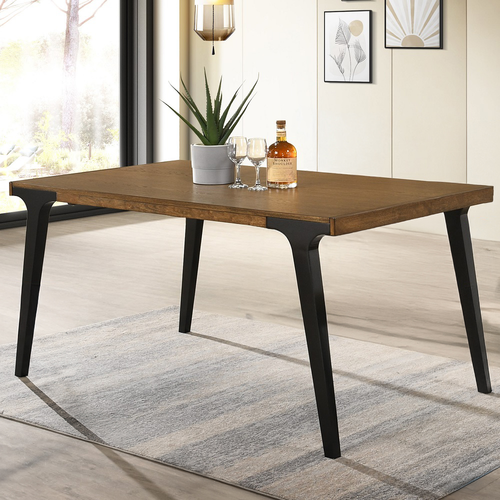 ACME - Hillary Dining Table with 2 Leaves in Walnut/Black