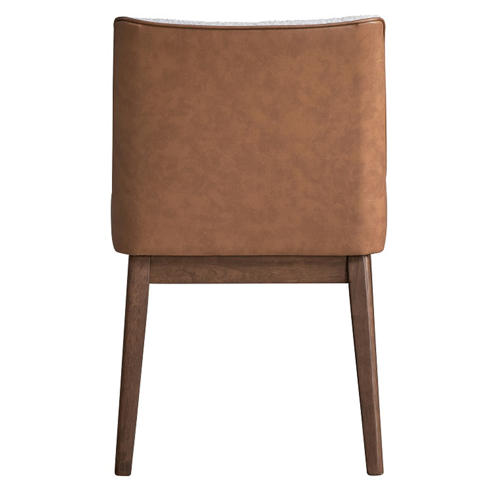 ACME - Ginny Side Chair (Set of 2) in White Boucle/Brown Velvet/Walnut