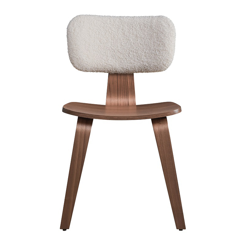 ACME Casson Side Chair (Set of 2) - White Boucle/Walnut