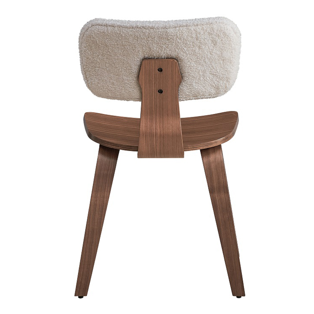 ACME Casson Side Chair (Set of 2) - White Boucle/Walnut