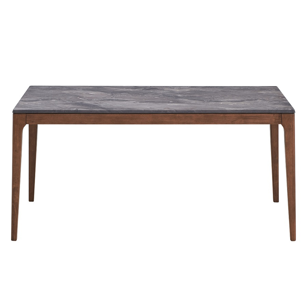 ACME - Bevis Dining Table in Engineered Stone Top/Walnut