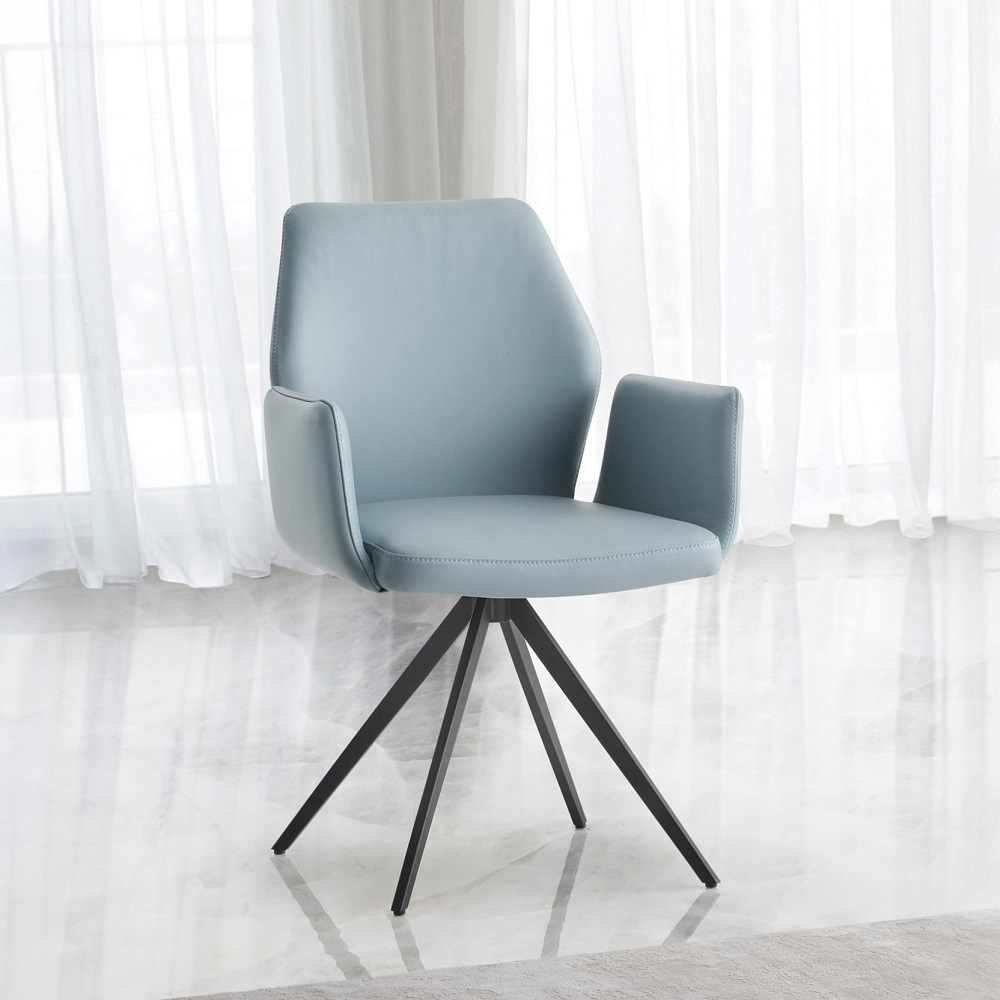 ACME Segismunda Side Chair with Swivel - Light Blue/Black