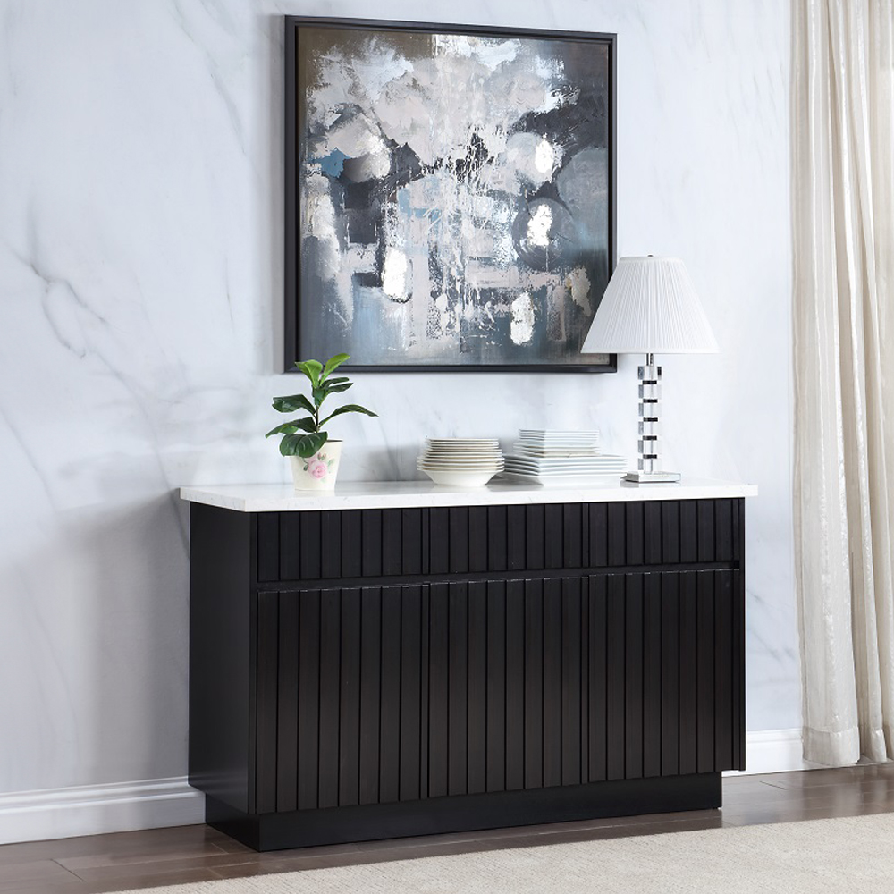 ACME - Jaramillo Server in Engineering Marble Top/Black