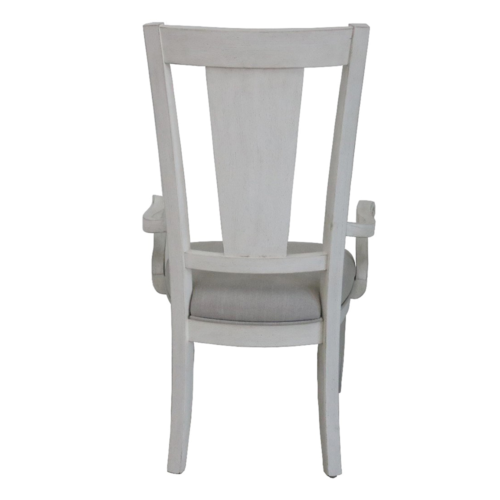 ACME - Katia Arm Chair (Set of 2) in Light Gray Linen/Weathered White