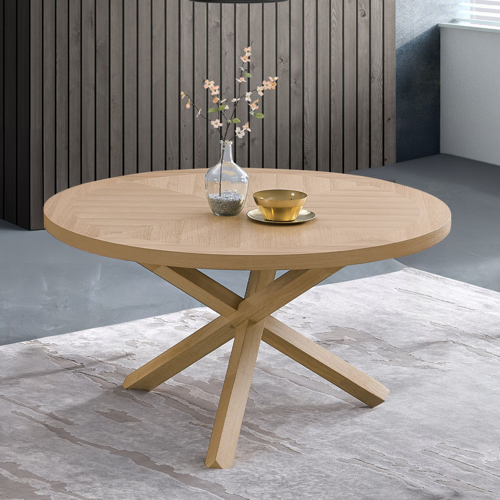 ACME - Kasem Round Dining Table in Oak