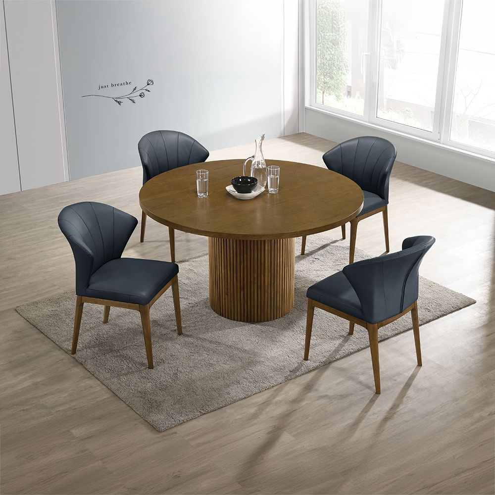 ACME - Hezrai Round Dining Table in Walnut