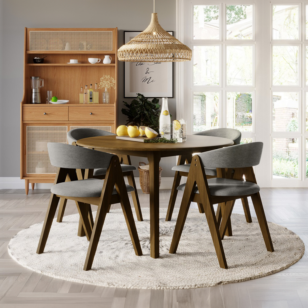 ACME - Keiki Round Dining Table in Walnut