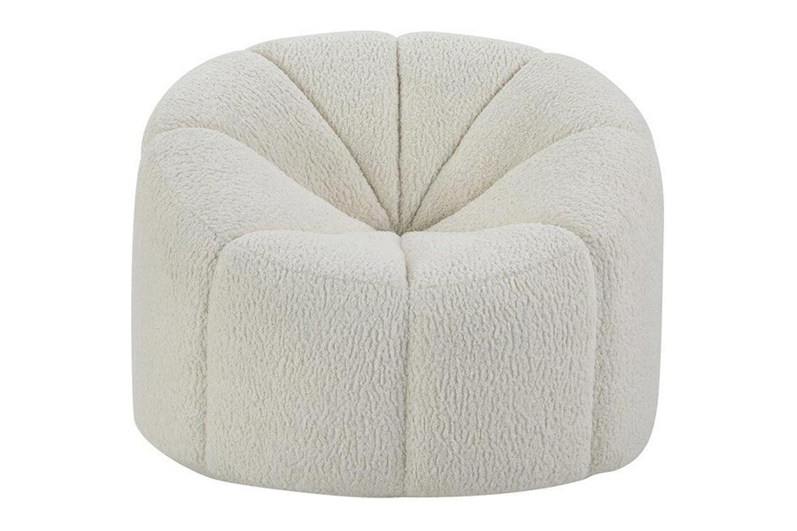 ACME - Osmash Chair with Swivel in White Teddy Sherpa