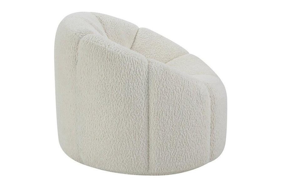 ACME - Osmash Chair with Swivel in White Teddy Sherpa