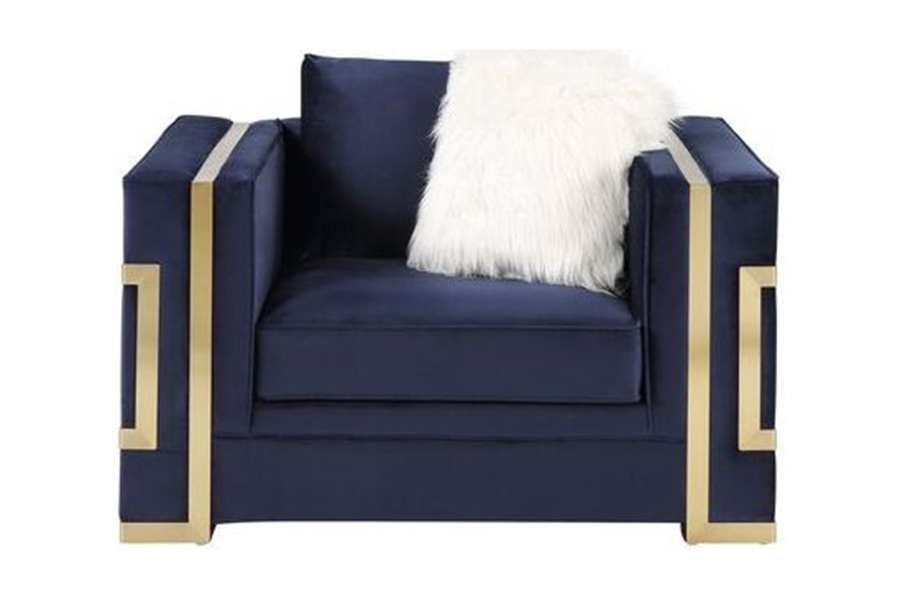 ACME™ Virrux Chair with 2 Pillows - Blue/Gold