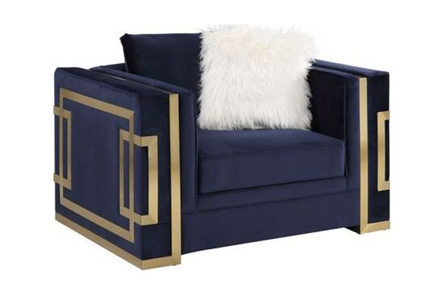 ACME™ Virrux Chair with 2 Pillows - Blue/Gold