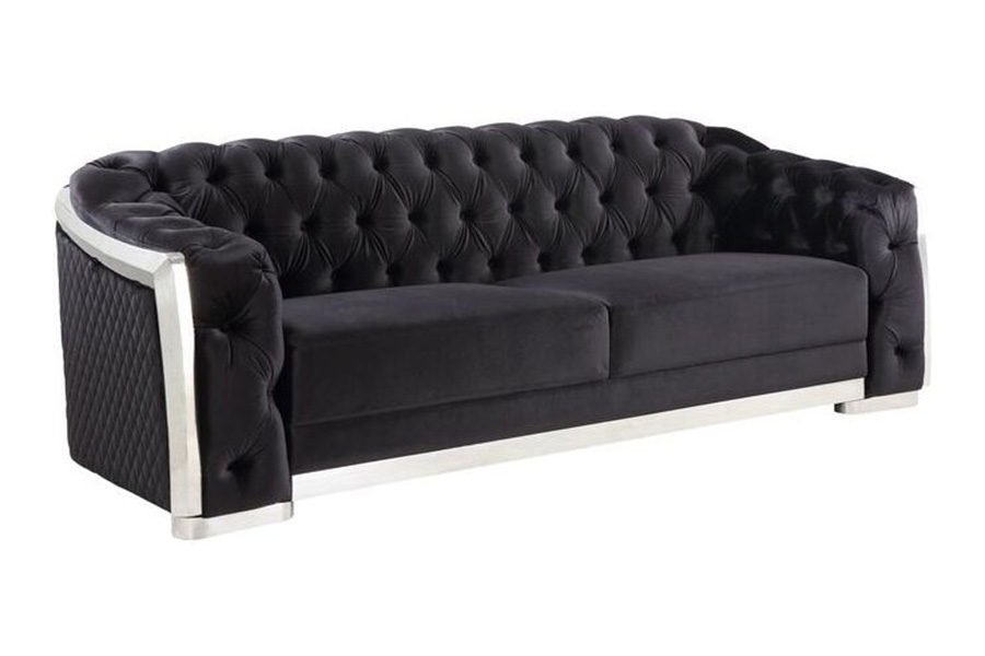 ACME - Pyroden Sofa in Black/Chrome