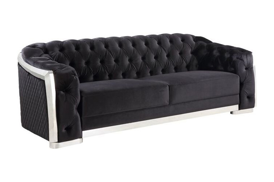 ACME - Pyroden Sofa in Black/Chrome