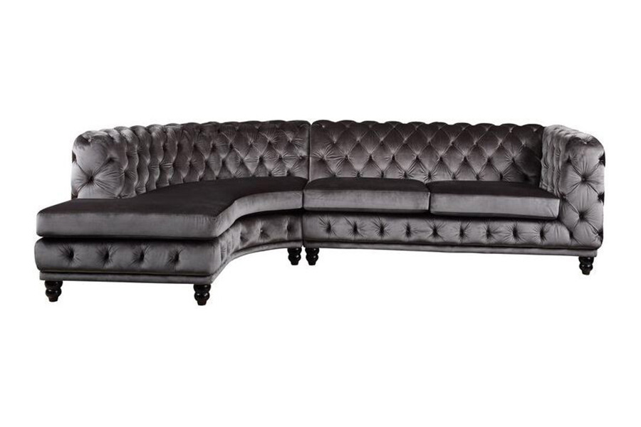 ACME - Atesis Sectional Sofa in Dark Gray