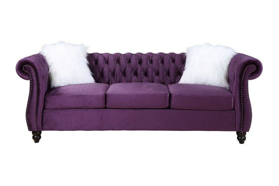 ACME - Thotton Sofa with 2 Pillows in Purple