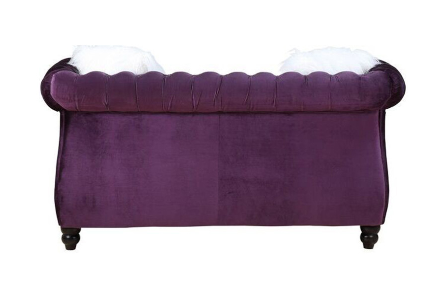 ACME - Thotton Loveseat with 2 Pillows in Purple