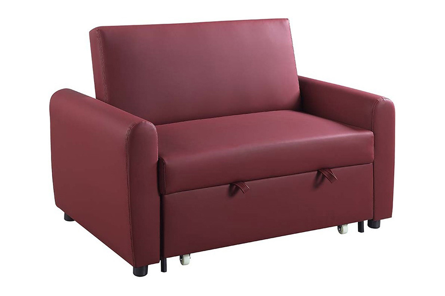 ACME - Caia Adjustable Sofa with Sleeper in Red