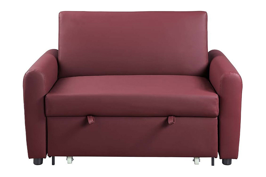 ACME - Caia Adjustable Sofa with Sleeper in Red